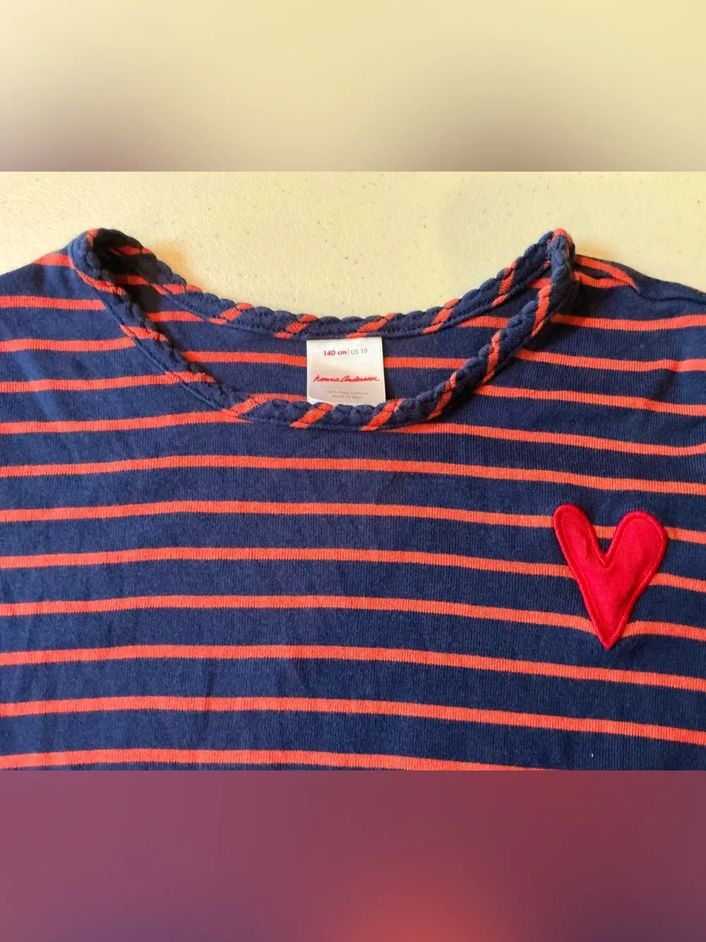 Hanna Andersson Lot of 2 Girls 140 Size 10 Shirts Excellent Condition